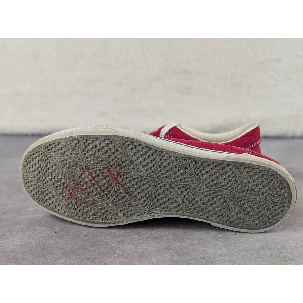Eddie Bauer Womens Red Canvas Low Top Lace Up Sneakers 9XX20128 Size 9